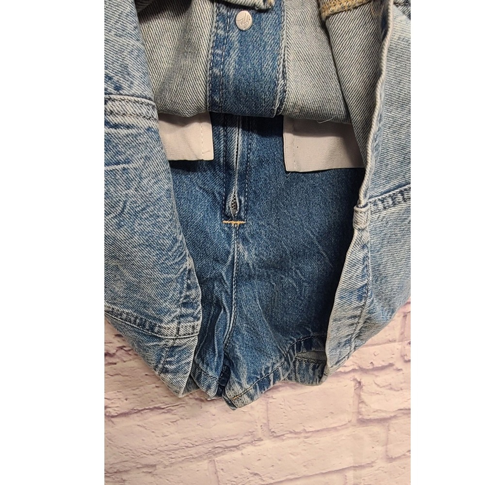 WE THE FREE Denim Button Front‎ Distressed Mini Skort Blue - Picture 5 of 5